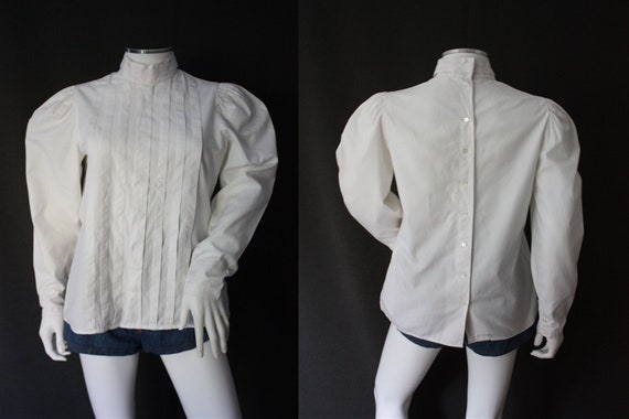 Kleding Dameskleding Tops & T-shirts Blouses Vintage Laura Ashley blouse met hoge hals 