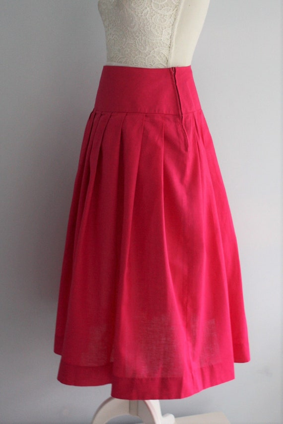 LAURA ASHLEY bright pink SKIRT,  high waisted lin… - image 7