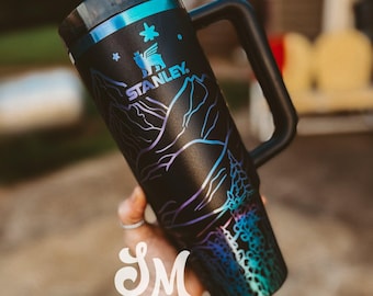 Mountains Engraved Tumbler | Stars | Custom | Stanley | Moon | Gifts | Flowers |