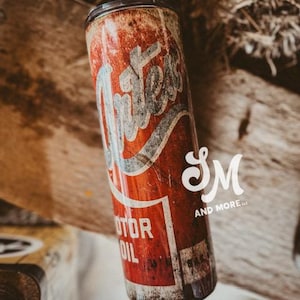 Motor Oil Vintage Rusty Tumbler