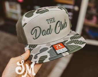 Dad Club Hat | Richardson | 7 Panel | Camo | Fathers Day | Gifts for Him | Embroidery | Custom