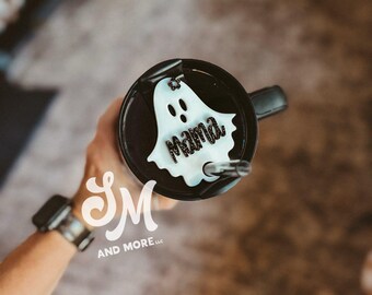 Ghost Stanley Topper | Halloween Tumbler Topper | Spooky Season Topper Plate | Stanley Topper | Halloween | Mama | 30oz | Ghost
