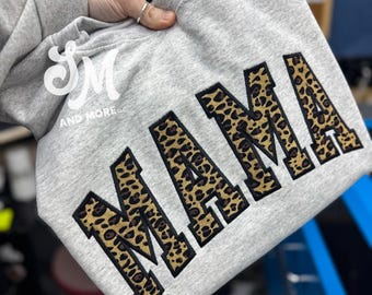 Cheetah Mama Embroidered Sweatshirt | Animal Print | Crewneck | Mother's Day | Gifts for Her | Cute | Applique