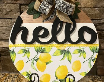 Hello lemon door hanger