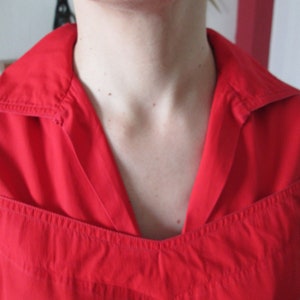 Killer rock and roll gabardine shirt/ red/ gab gabardine/vintage 50s/