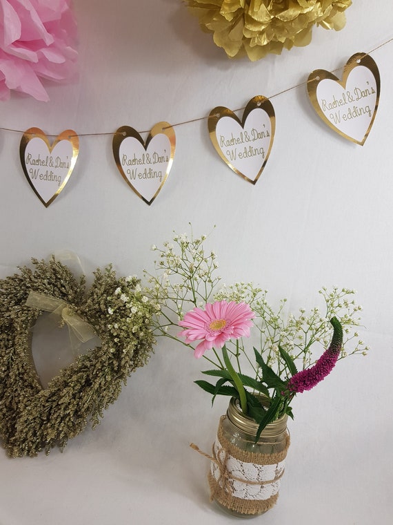 Bride And Groom Personalised Wedding Bunting Custom Hen Party Etsy