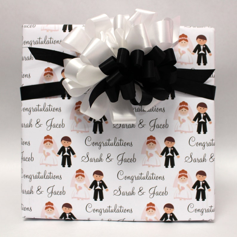 Personalized Wedding Wedding Gift Wrap Gift Wrap Rolls Wedding Wrapping Paper Unique Present Wrapping Paper Bride and Groom