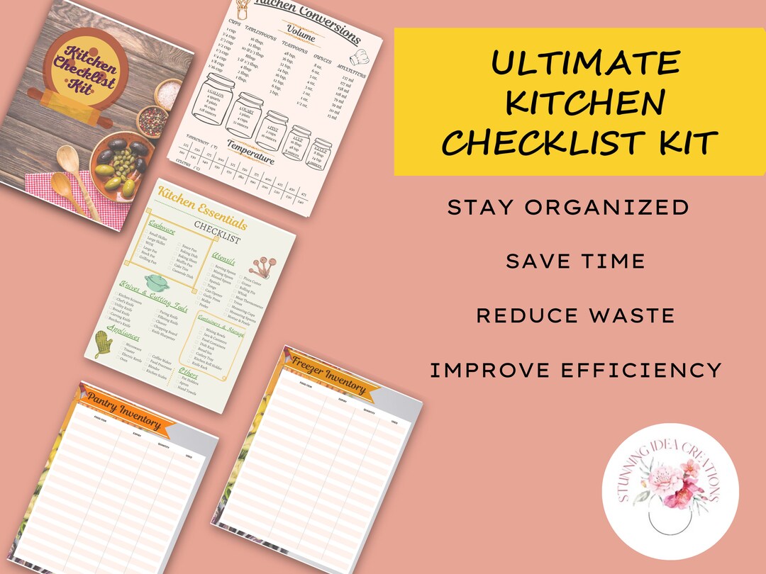Ultimate Kitchen Checklist Kit | Digital Download | Conversion Sheets ...