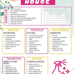 Deep Clean Your Home With Our Printable Cleaning Checklists - Etsy