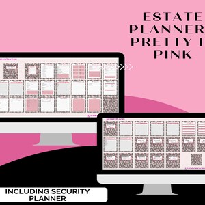 Estate & Final Wishes Planner Kit – Pretty In Pink Printable, Security Info, Document Info, Estate Wishes, Digital File, Instant Download