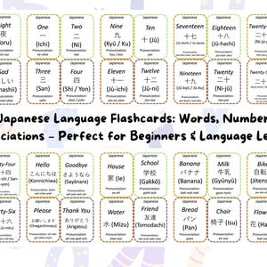 90 Japanese Language Flashcards: Essential Words, Numbers & Pronunciations – Ideal for Beginners and Language Enthusiasts