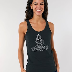 Lotus Flower Tank Top Lotus Shirt Tank Top Clothing Organic Ethical Tank Top Womens Yoga Workout Tee Ladies Yogi Black Tank Top