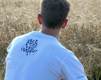 Organic Cotton Spiritual T-Shirt, Lokah Samastah Mantra, Ethical Clothing