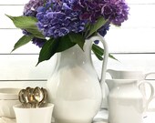 Antique Ironstone Pitcher - Large, white - Mellor Co.