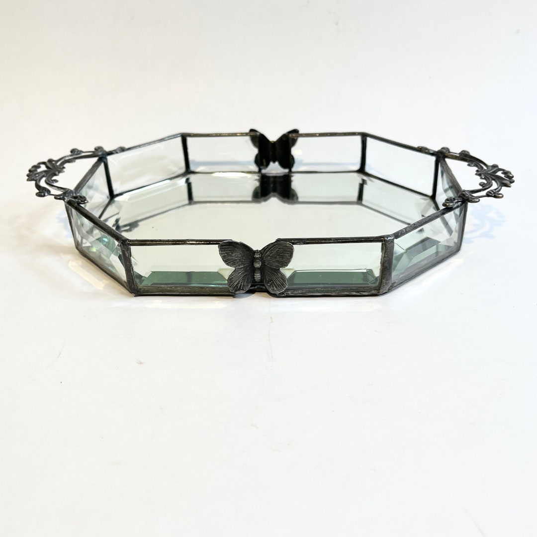 Vintage Dresser Tray 8sided Mirror Tray Etsy