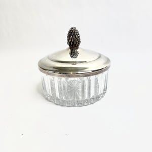 Vanity Jar, Condiment Server, Glass Apothecary Jar, Dresser Top Decor, Valentine's Gift