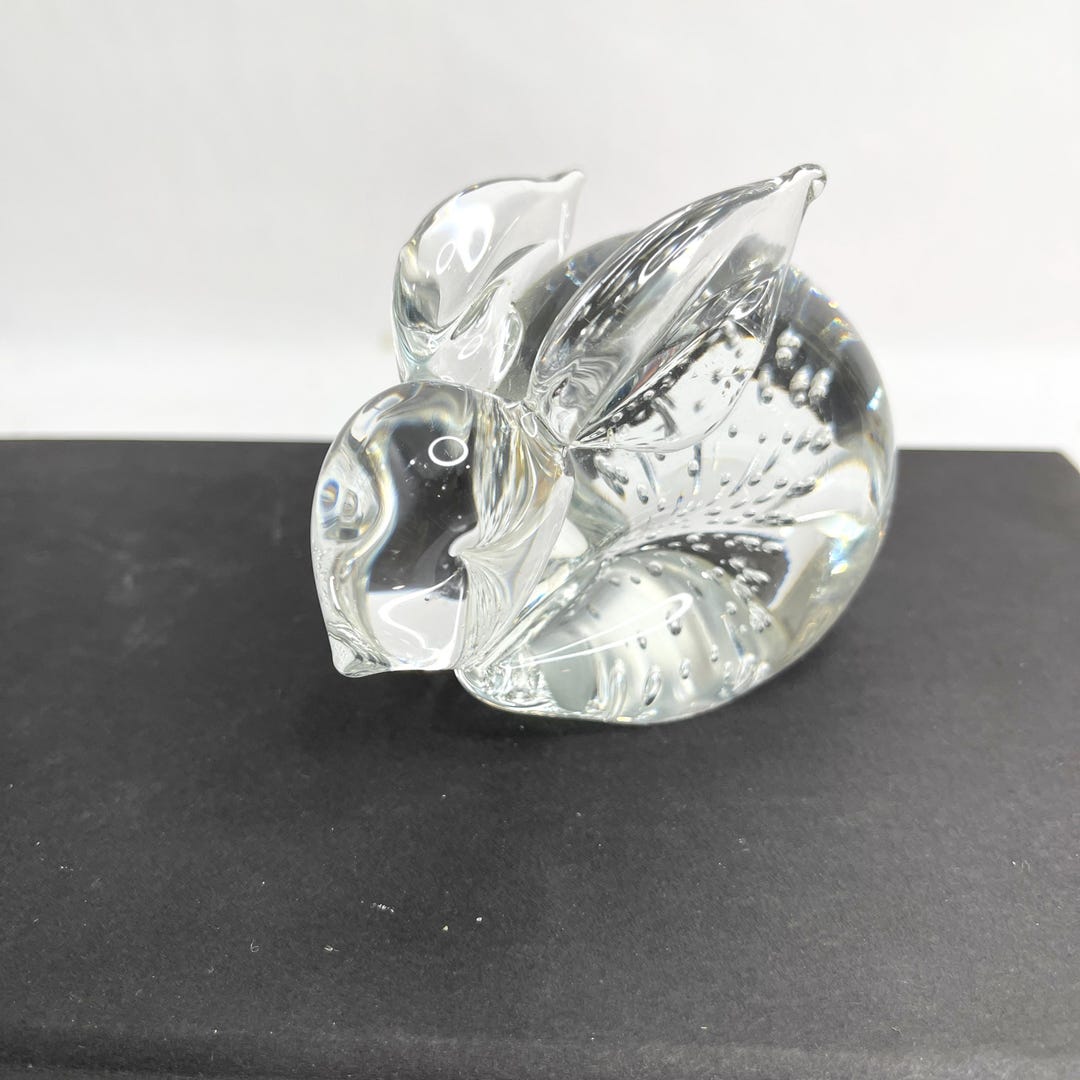 Glass Bunny, Vintage Seeded Rabbit, Easter Spring Decor, Collectible ...