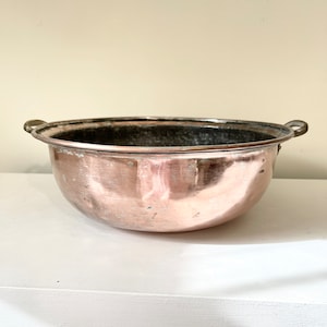 Vintage Copper Pan, Wall Art, Large Cooking Pan, Hearth Decor, Copper Collection, French Kitchen Decor