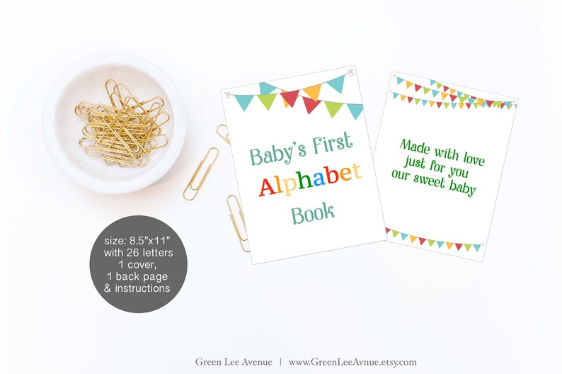 Alphabet Book Baby Shower Activity Game 8.5x11 Etsy