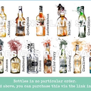 Gin, Whiskey & Champagne themed Table Numbers Wedding Centrepiece Table Names Seating Plan image 8