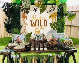 Personalised Party Sign Foamboard - Jungle Safari Wild One