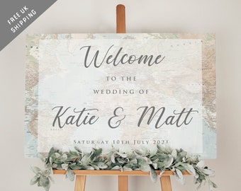 Wedding Welcome Sign Foamboard - World Travel Map