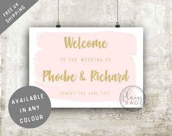 Wedding Welcome Sign Foamboard Rigid Personalised Painted