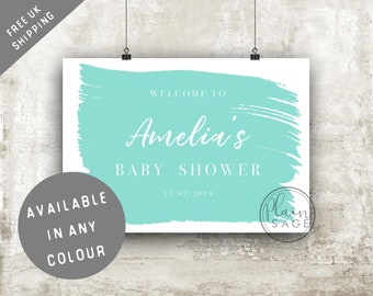 Baby Shower Welcome Sign Foamboard Rigid Personalised Paint