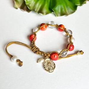 Our Lady rosary bracelet coral | Catholic Gift | Blessed Gift | Catholic Gift for Women | Catholic Mom Gift