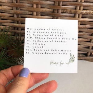Adesivo impermeabile quadrato Litania dei Santi per aborto spontaneo / adesivo per bottiglia d'acqua / adesivo Santo / adesivo regalo per aborto spontaneo / cattolico