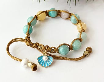 St James enamel shell Camino gold rosary bracelet | Catholic Gift | Catholic rosary Gift | Catholic Gift for Women | Catholic Mom Gift