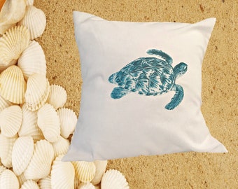 Coastal Pillow Cover/Sea Turtle Pillow cover/Beach Pillow Cover/throw pillow cover/accent throw pillow cover/printed throw pillow cover