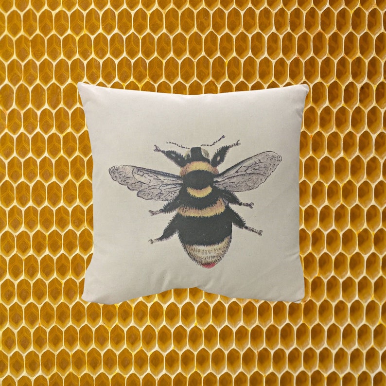 Decorative Bumble Bee Pillow Cover/Throw Pillow Cover/ Printed Pillow Cover/ Farmhouse Pillow Cover/Accent Pillow Cover image 9