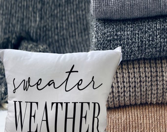 Sweater Weather Pillow Cover: Linen Blend Fall Farmhouse Decor