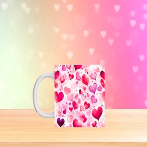 Valentine’s Day gift mug, Valentine’s heart mug, Valentines gift mug, Valentine’s hearts coffee mug