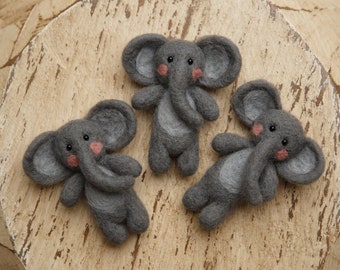 Felted Elephant stuffy- dark gray ; newborn photography prop