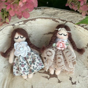 Felted baby doll stuffy newborn photography prop;RTS