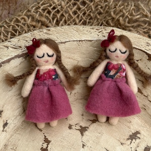 Felted baby doll stuffy newborn photography prop;RTS