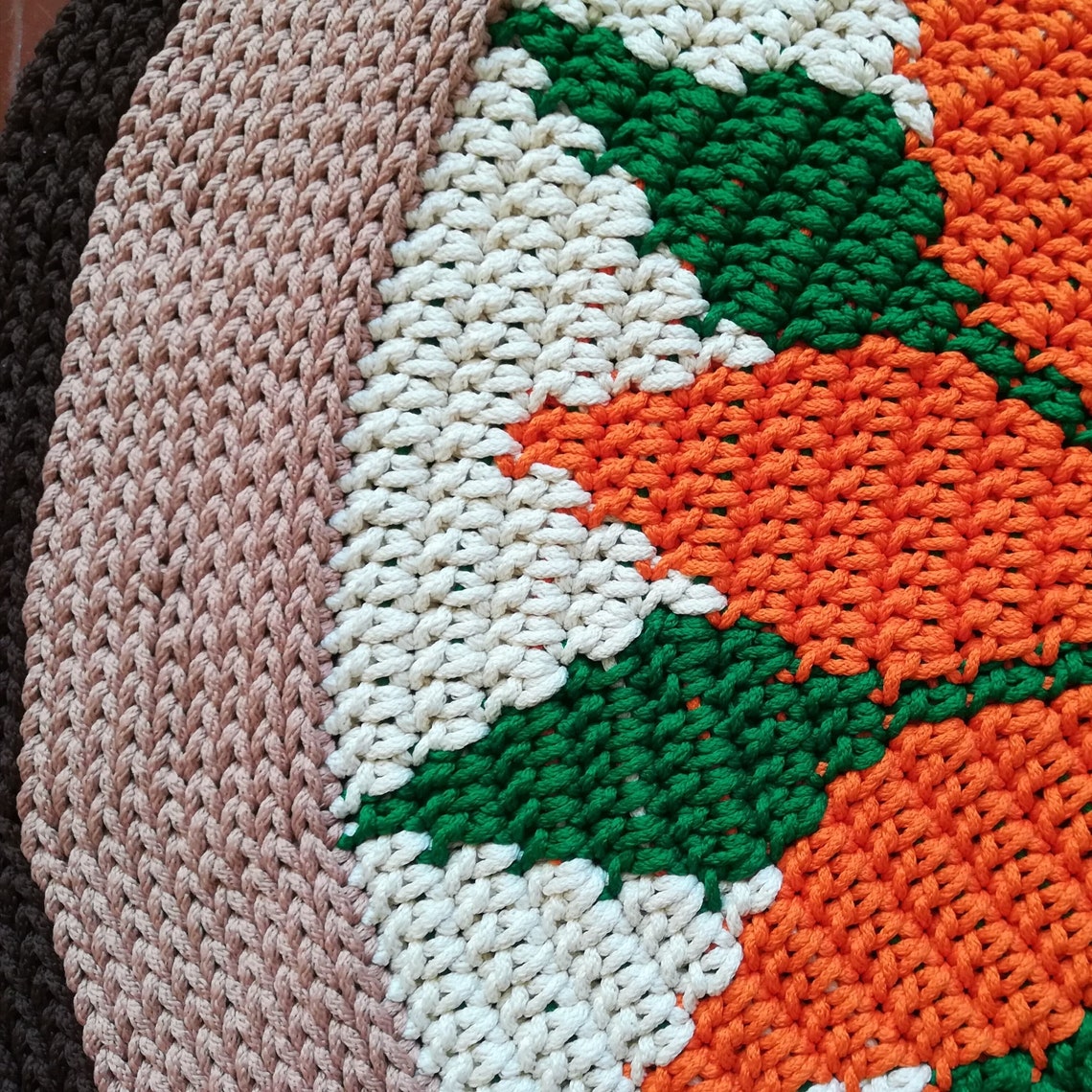 Sunflower Rug Crochet Round Rugs Carpet Knit Rom Rope Cord Etsy