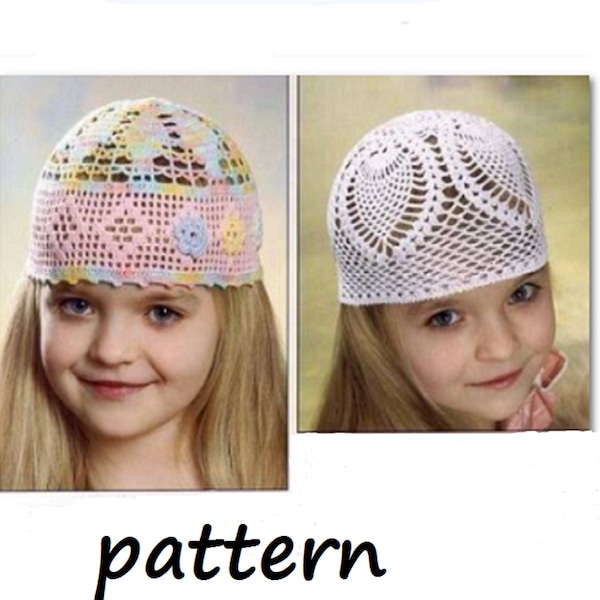 Pattern Girl  Crochet Hat White Cotton Linen Teens Women Knit Hats Summer Hat Sun Cap