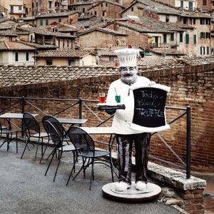 sidewalk chef sign, Siena, Italy 2019.