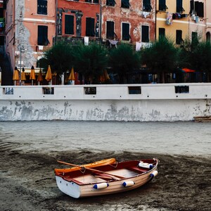 beached row boat, Cinque Terre, Italy 2019.