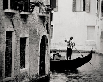 gondola around corner, Venice, Italy 2001.