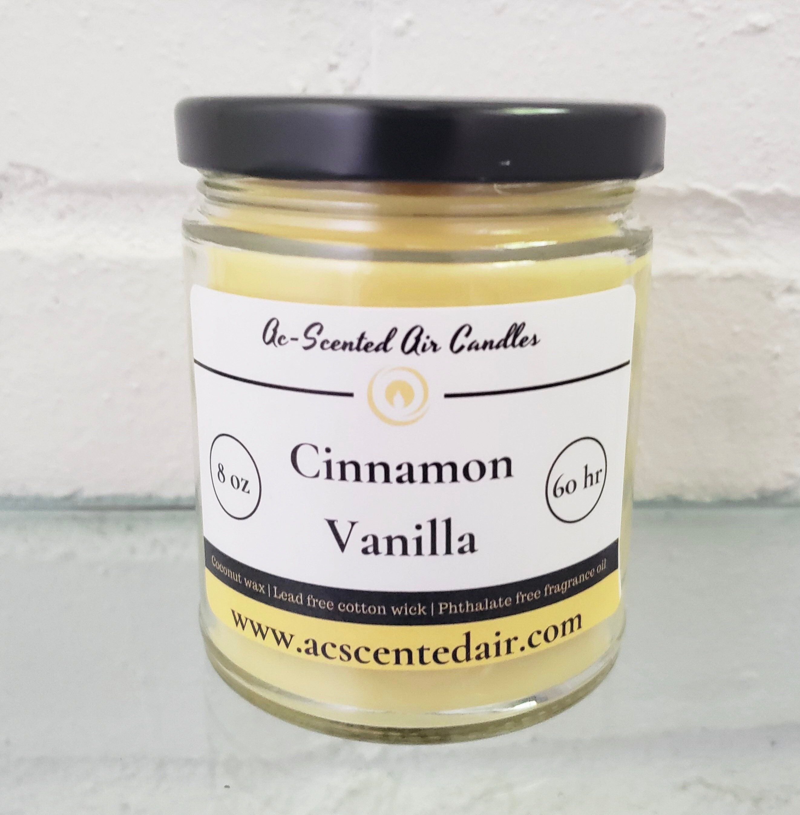 8 Oz Cinnamon Vanilla Scented Candle Etsy