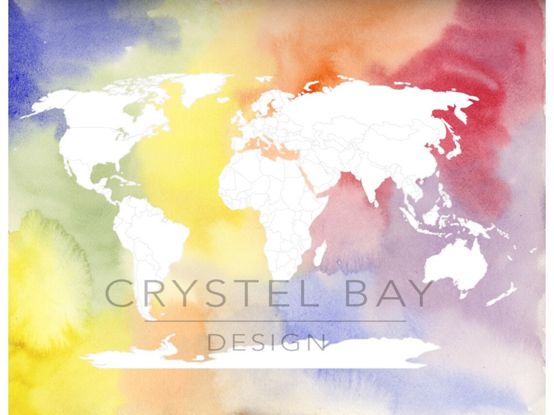 Map 3 Watercolor Wall Art Wall Decor Nursery Art Print - Etsy