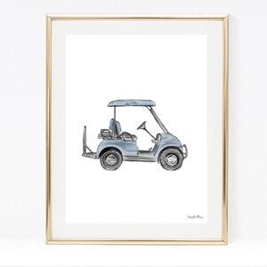 Golf Cart Watercolor Wall Art Wall Decor Nursery Art - Etsy