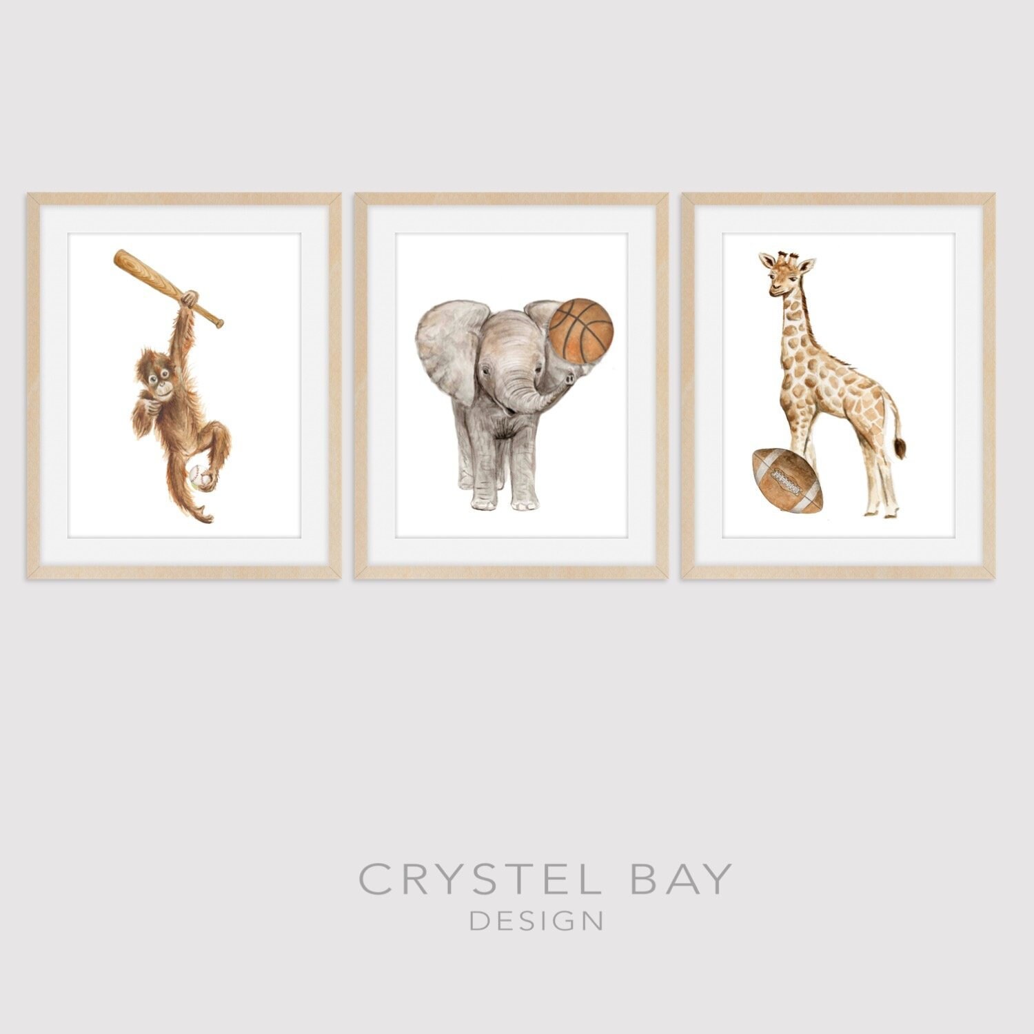 Animals Playing Sports V1 Set of 3 Sports Nursery Wall - Etsy Animals Playing Sports V1 Set of 3 Sports Nursery Wall - Etsy