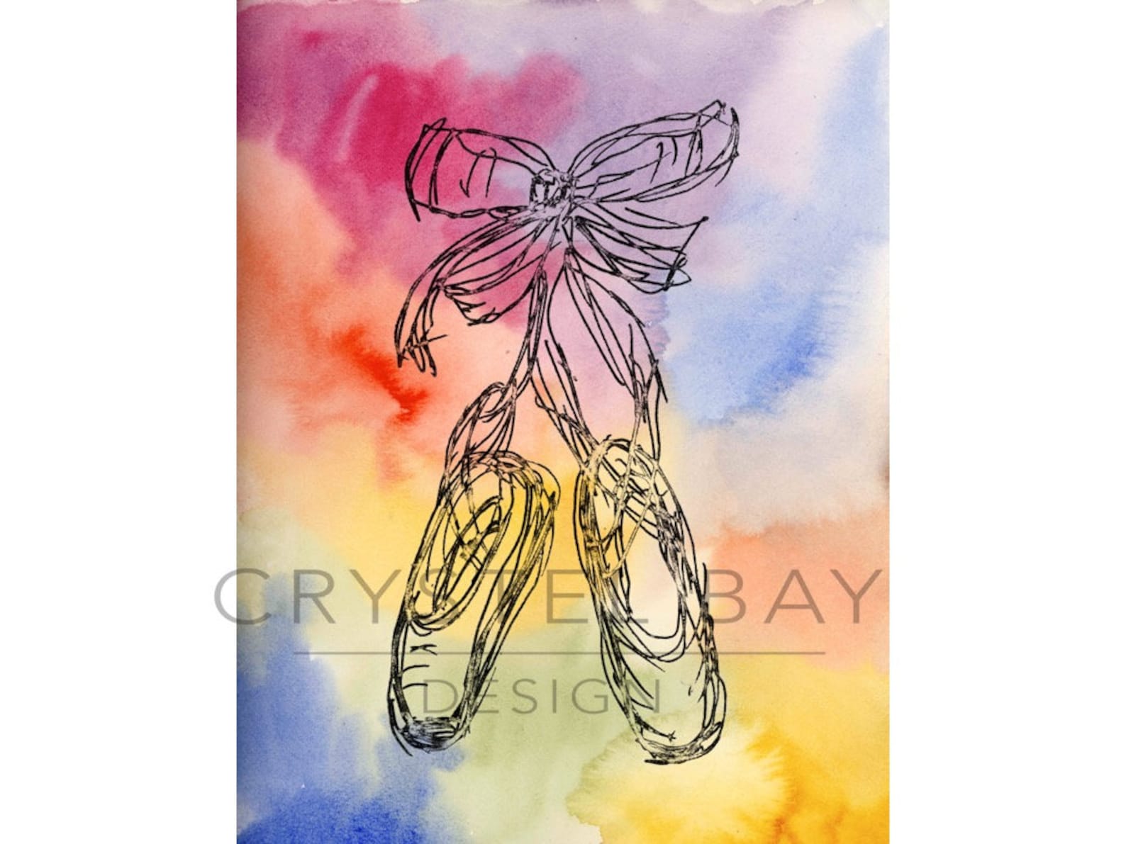 ballet shoes - watercolor wall art, wall decor, nursery art print, boys room, girls room, kids art, baby shower gift