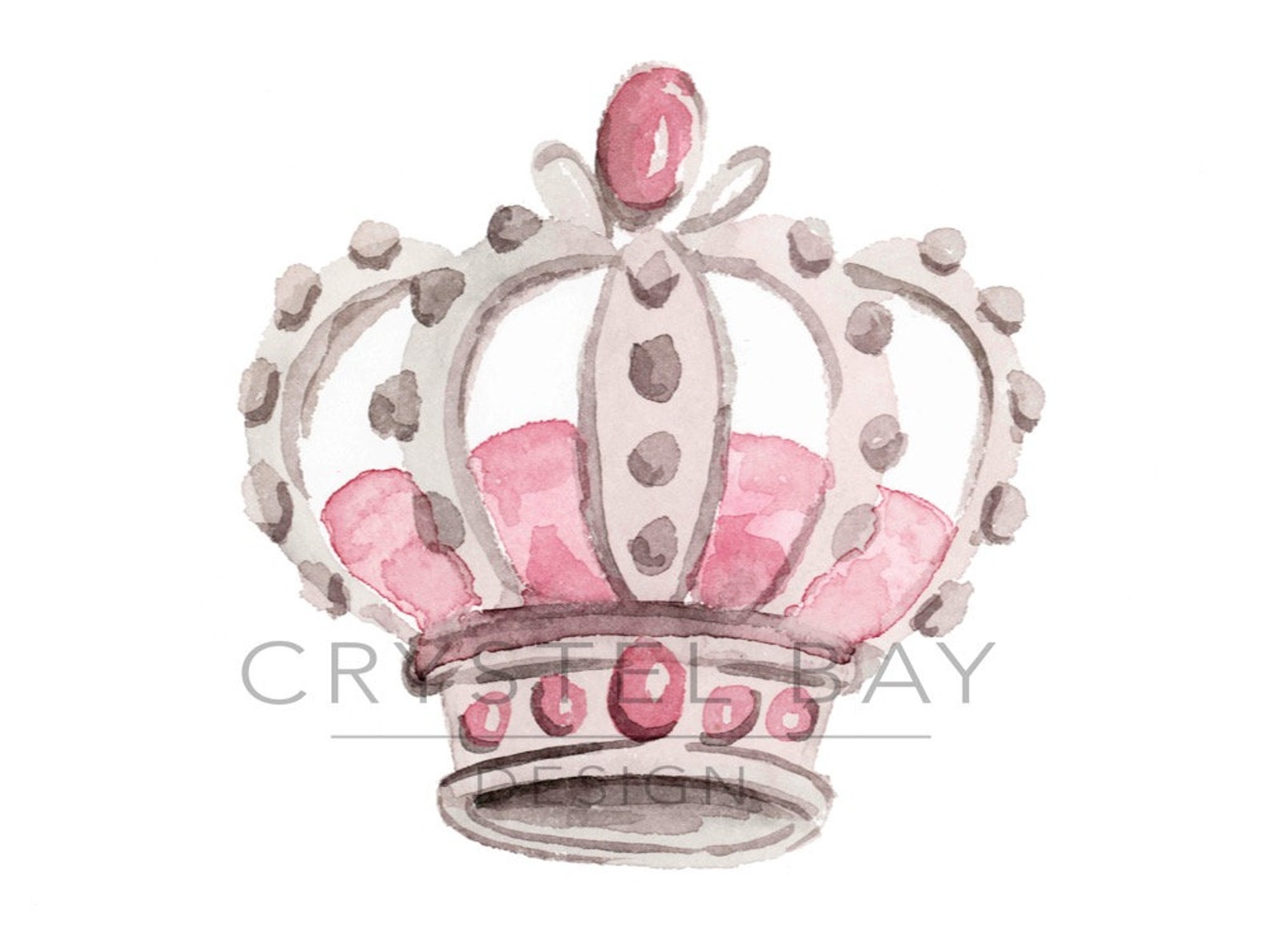 Princess Crown 2 Watercolor Wall Art Wall Decor Nursery Etsy