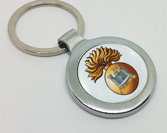 Leather Keyring Engraved Welsh Fusiliers Military England Flag